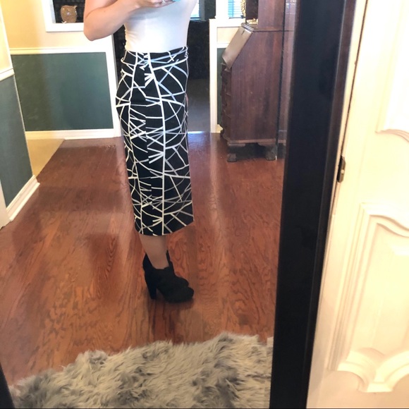 Pixley black and white striped pencil skirt - Picture 3 of 7